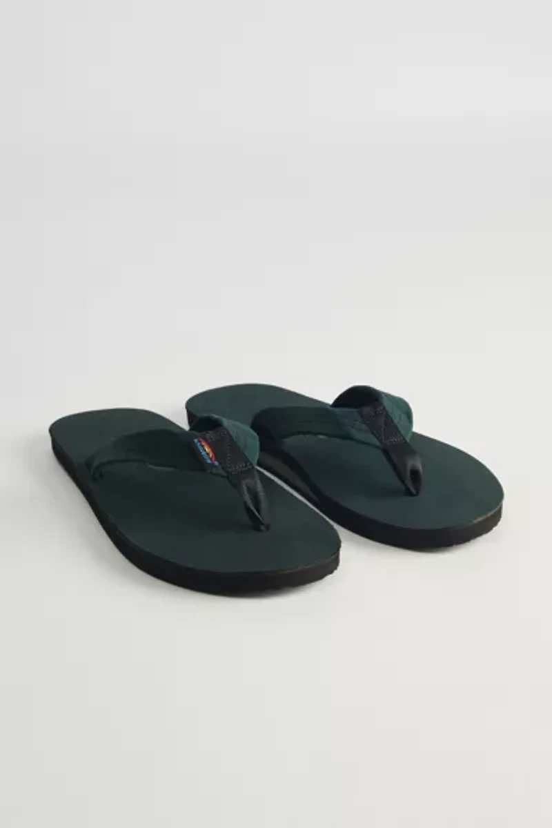 Rainbow Men's Leather Single Layer Flip Flop Sandal