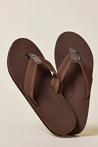 Rainbow Men's Leather Single Layer Flip Flop Sandals