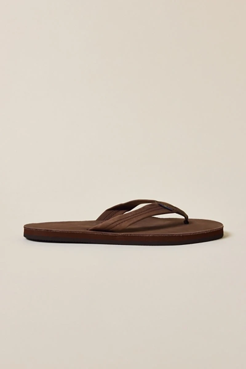 Rainbow Men's Leather Single Layer Flip Flop Sandals