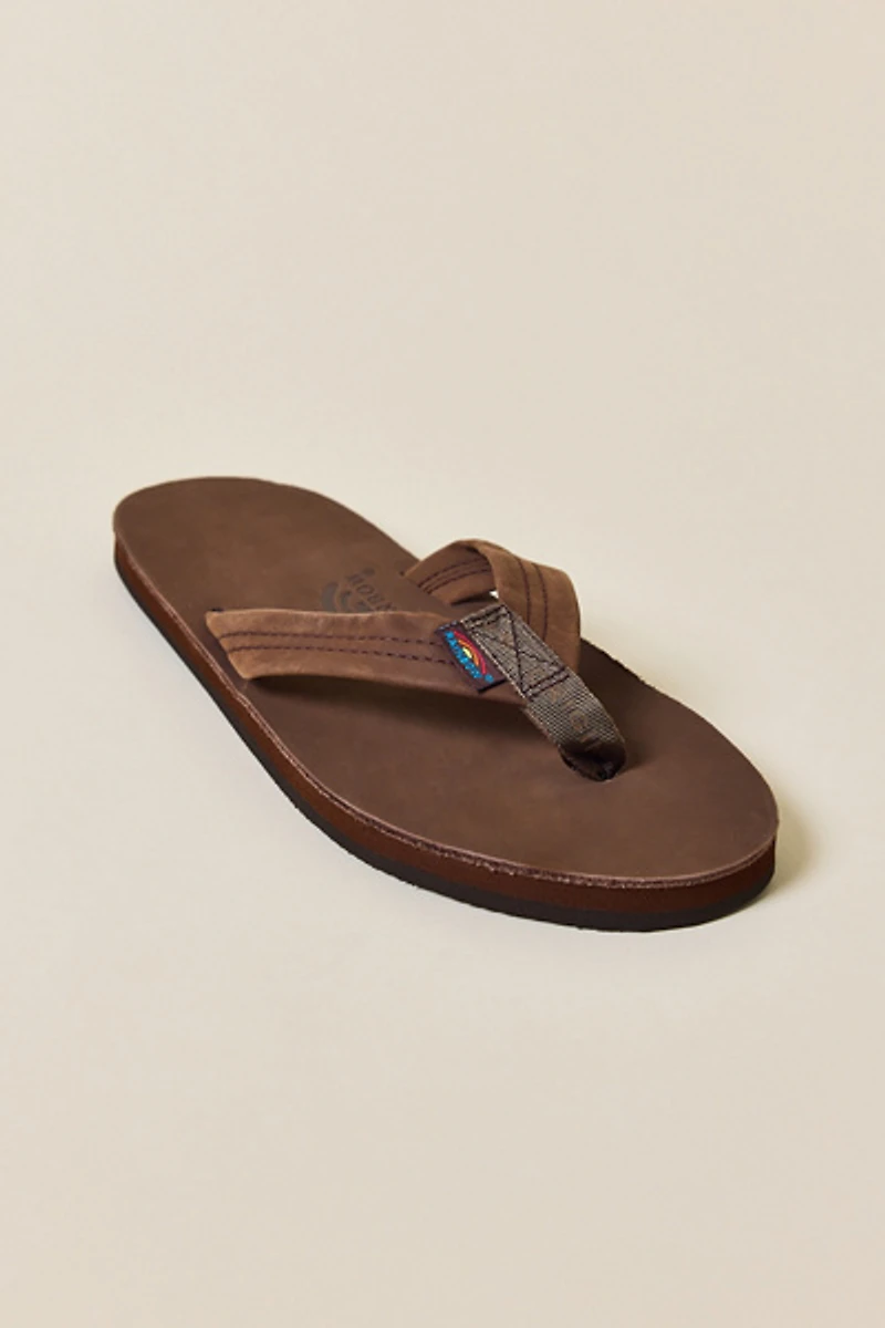Rainbow Men's Leather Single Layer Flip Flop Sandals