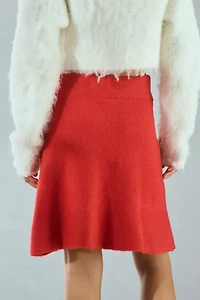 Neon Rose Contrast Trim Sweater Mini Skirt
