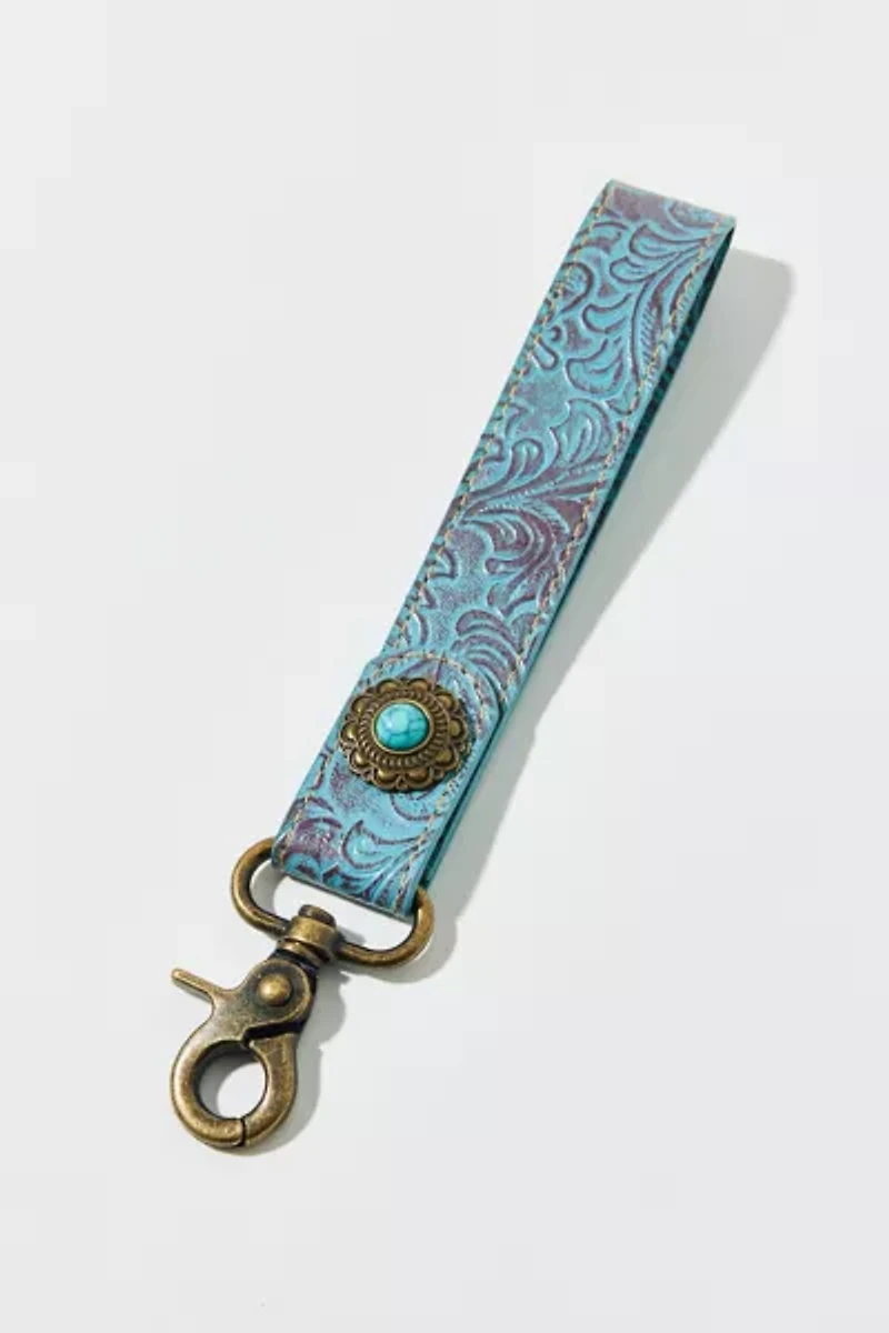 Western Stamped Faux Leather Keychain