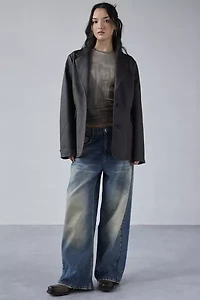 Silence + Noise Lexi Oversized Faux Leather Blazer