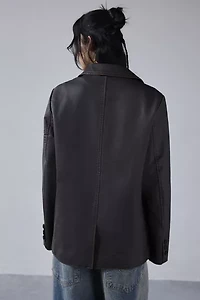 Silence + Noise Lexi Oversized Faux Leather Blazer