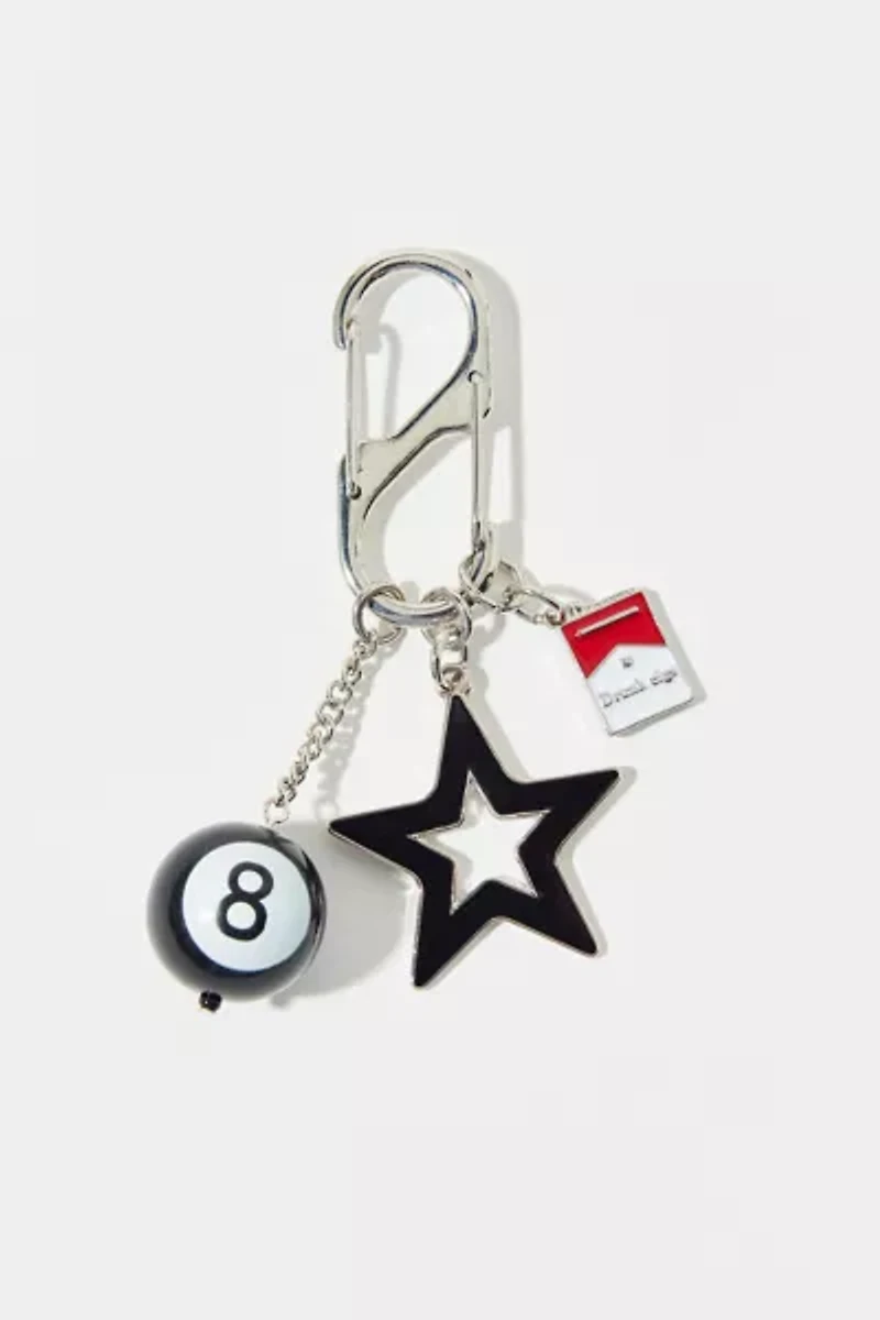 8 Ball Star Carabiner Keychain