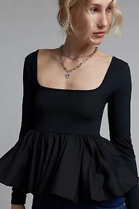 Silence + Noise Bubble Bottom Long Sleeve Top