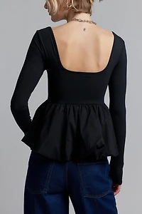 Silence + Noise Bubble Bottom Long Sleeve Top