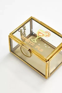 Citrus Spritz Cocktail Printed Glass Trinket Box
