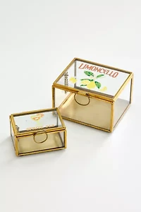 Citrus Spritz Cocktail Printed Glass Trinket Box