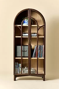 Camille Arched Glass Paned Storage Cabinet