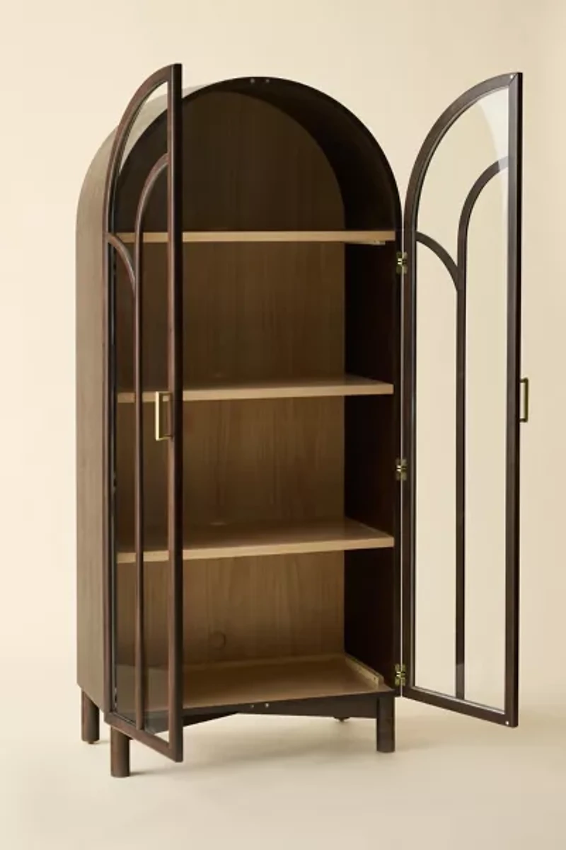 Camille Arched Glass Paned Storage Cabinet