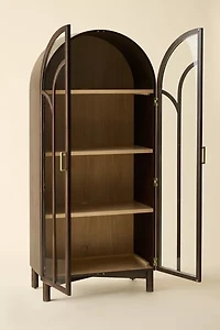 Camille Arched Glass Paned Storage Cabinet