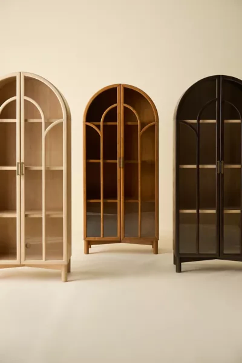 Camille Arched Glass Paned Storage Cabinet