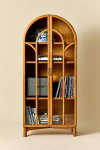 Camille Arched Glass Paned Storage Cabinet