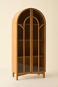 Camille Arched Glass Paned Storage Cabinet