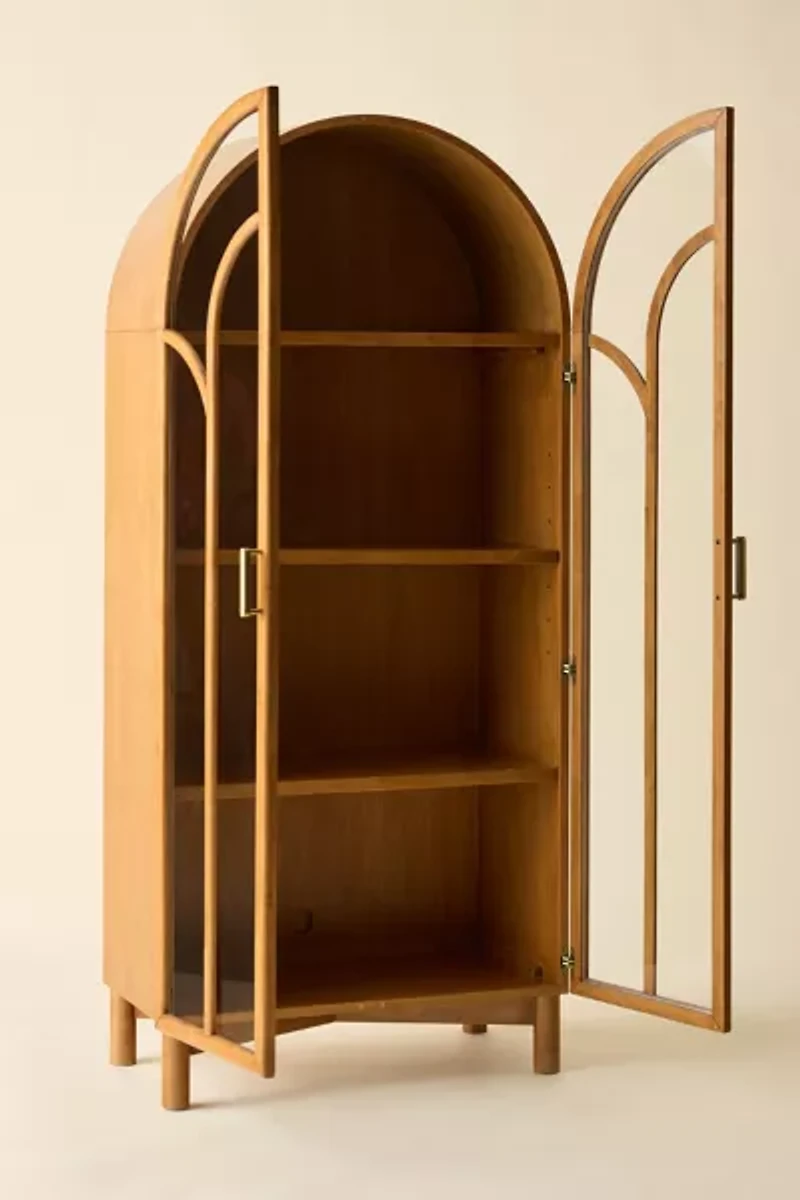 Camille Arched Glass Paned Storage Cabinet