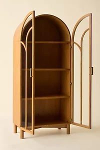 Camille Arched Glass Paned Storage Cabinet