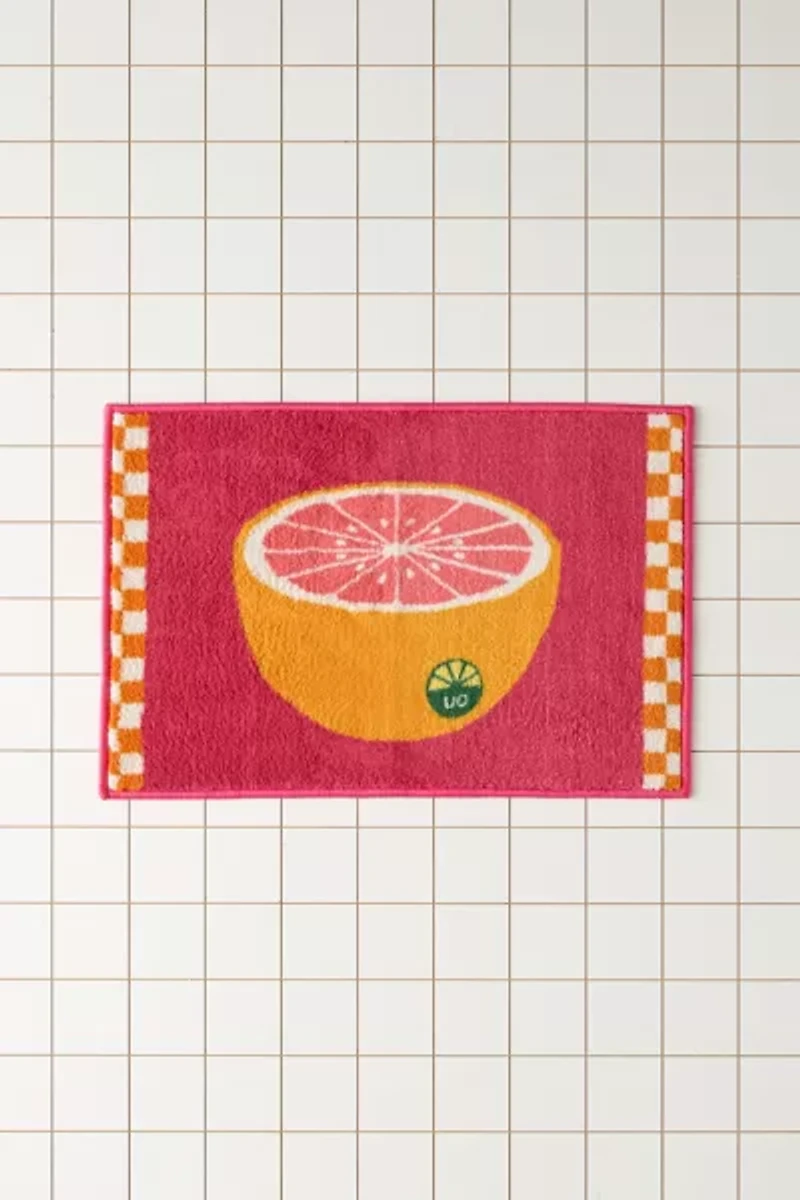 Fruit Picnic Plush Printed Bath Mat