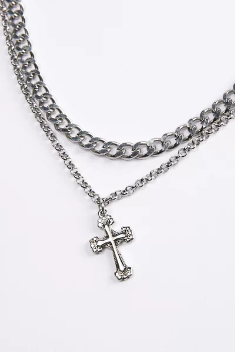 Stainless Steel Cross Layering Necklace