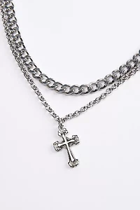 Stainless Steel Cross Layering Necklace