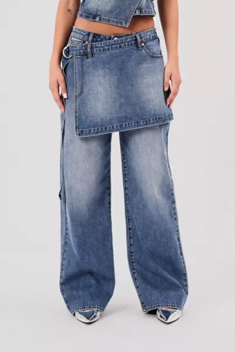 Abrand 95 Mid Baggy Skirt Jean