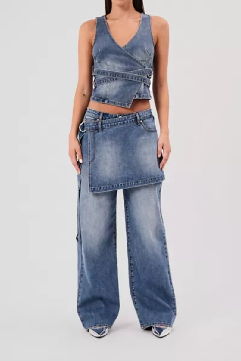 Abrand 95 Mid Baggy Skirt Jean
