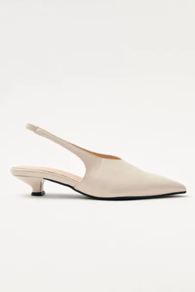 ALOHAS Eros Leather Slingback Kitten Heel