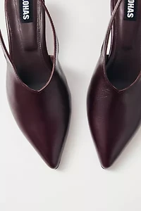 ALOHAS Eros Leather Slingback Kitten Heel