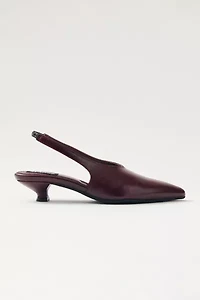 ALOHAS Eros Leather Slingback Kitten Heel