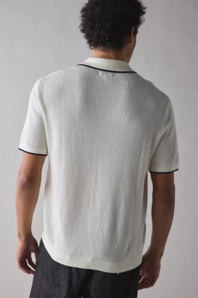 GUESS JEANS Short Sleeve Polo Cardigan