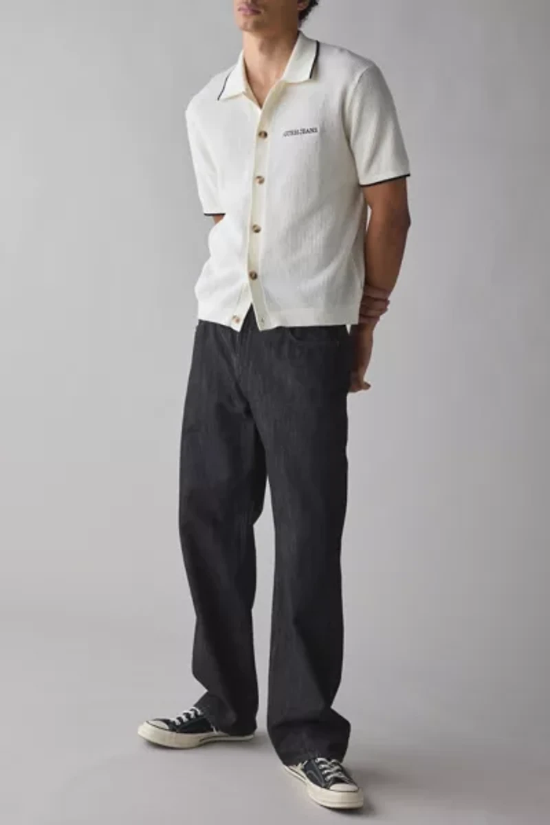 GUESS JEANS Short Sleeve Polo Cardigan