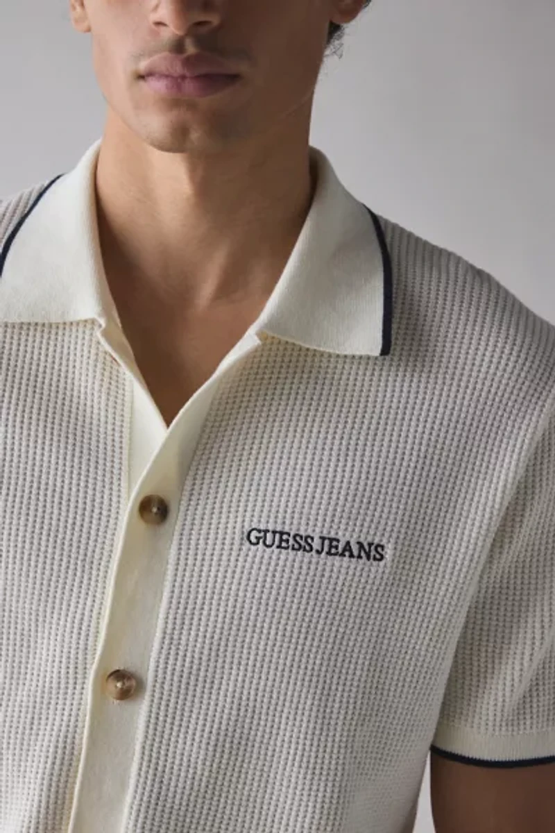 GUESS JEANS Short Sleeve Polo Cardigan