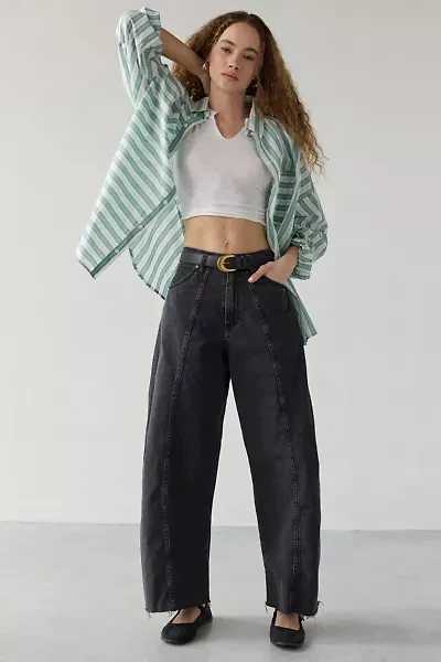 Wrangler Cowboy High-Rise Seamed Barrel Jean