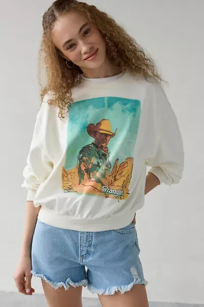 Wrangler Cowboy Graphic Oversized Crew Neck Pullover