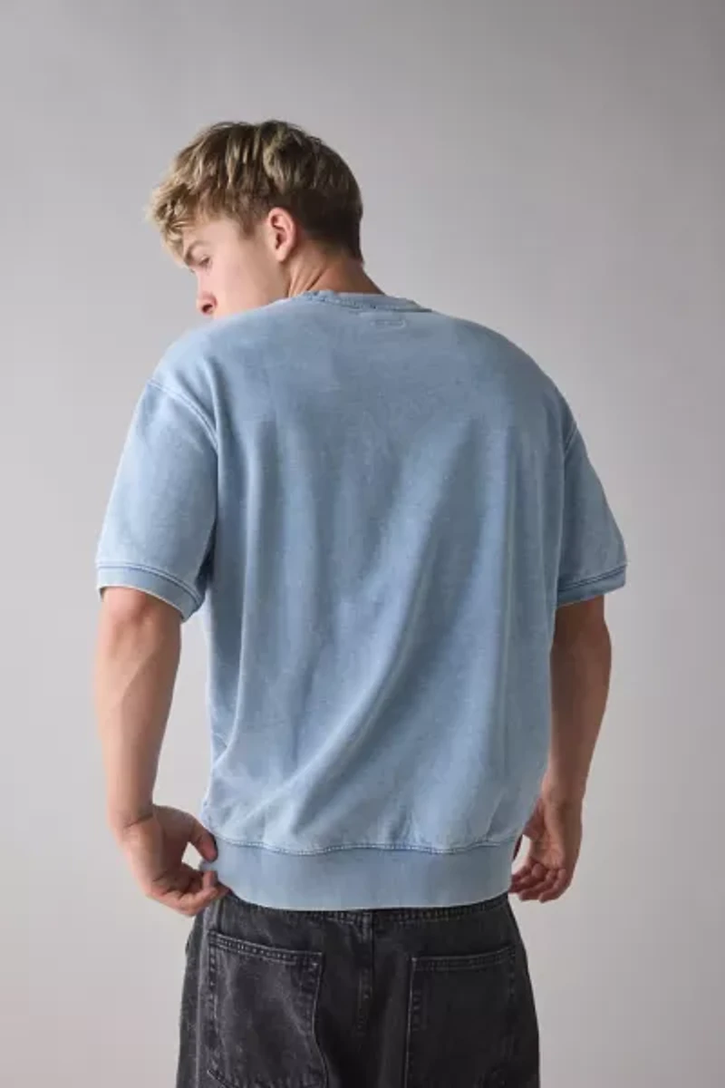 GUESS JEANS Logo Embroidered Short Sleeve Sweatshirt