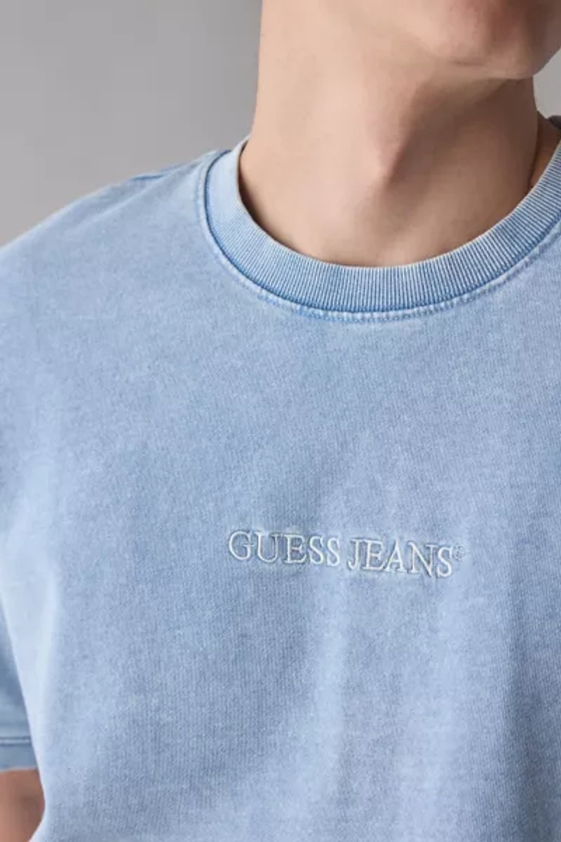 GUESS JEANS Logo Embroidered Short Sleeve Sweatshirt