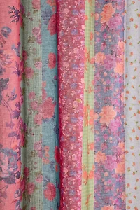 Willa Rose Floral Striped Window Panel