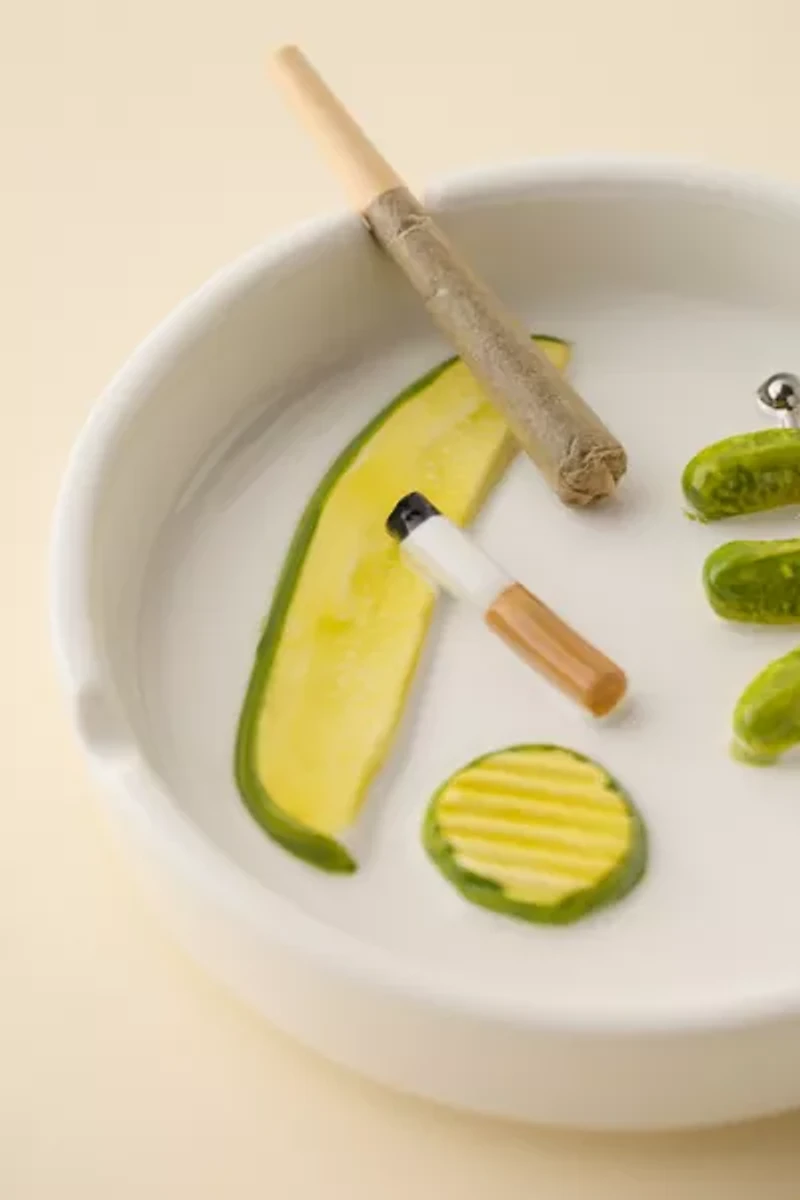 Vices Patterned Ceramic Ashtray