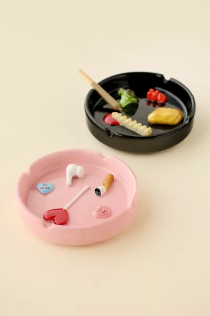 Icon Patterned Ceramic Ashtray