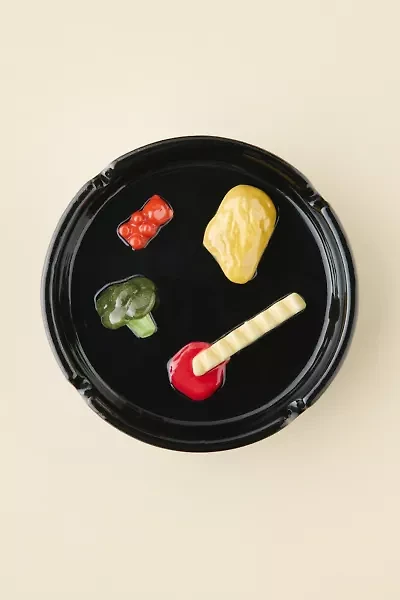 Icon Patterned Ceramic Ashtray