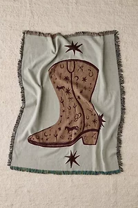 Tuft Luck UO Exclusive Doodle Boot Tapestry Throw Blanket