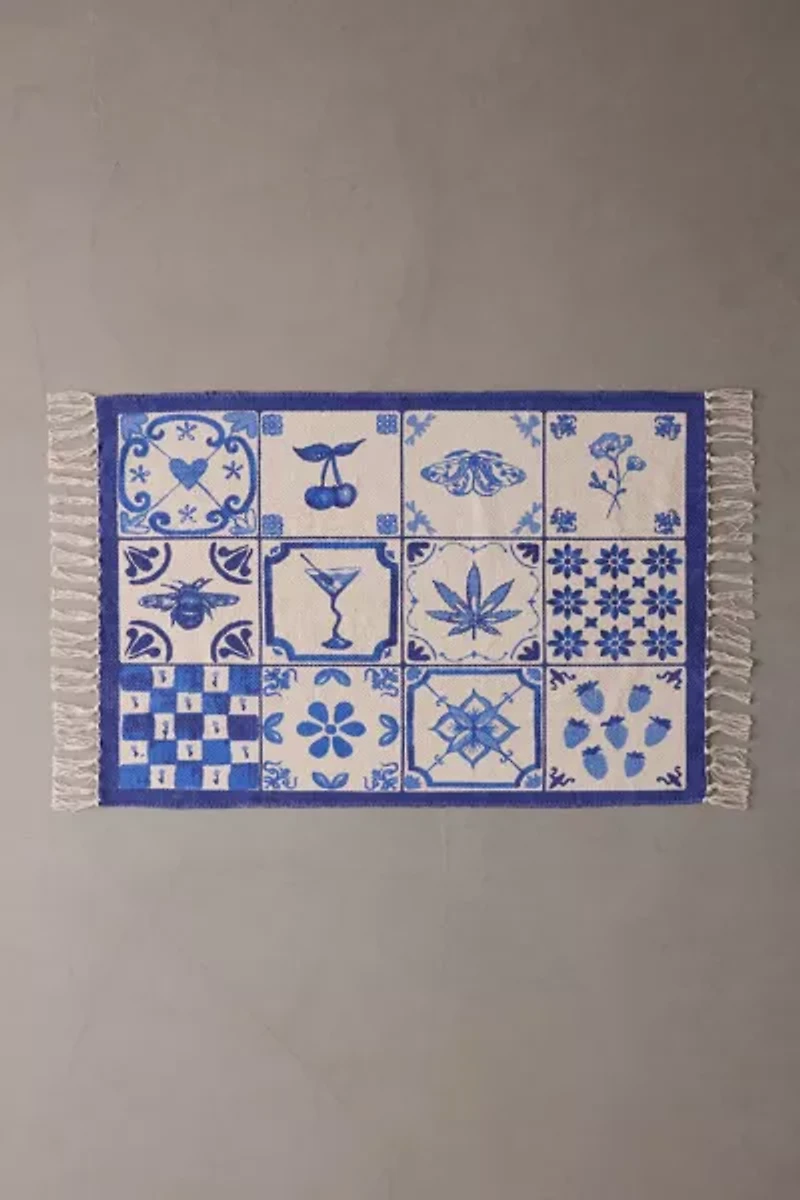 Mariana Tile Flatweave Printed Rug