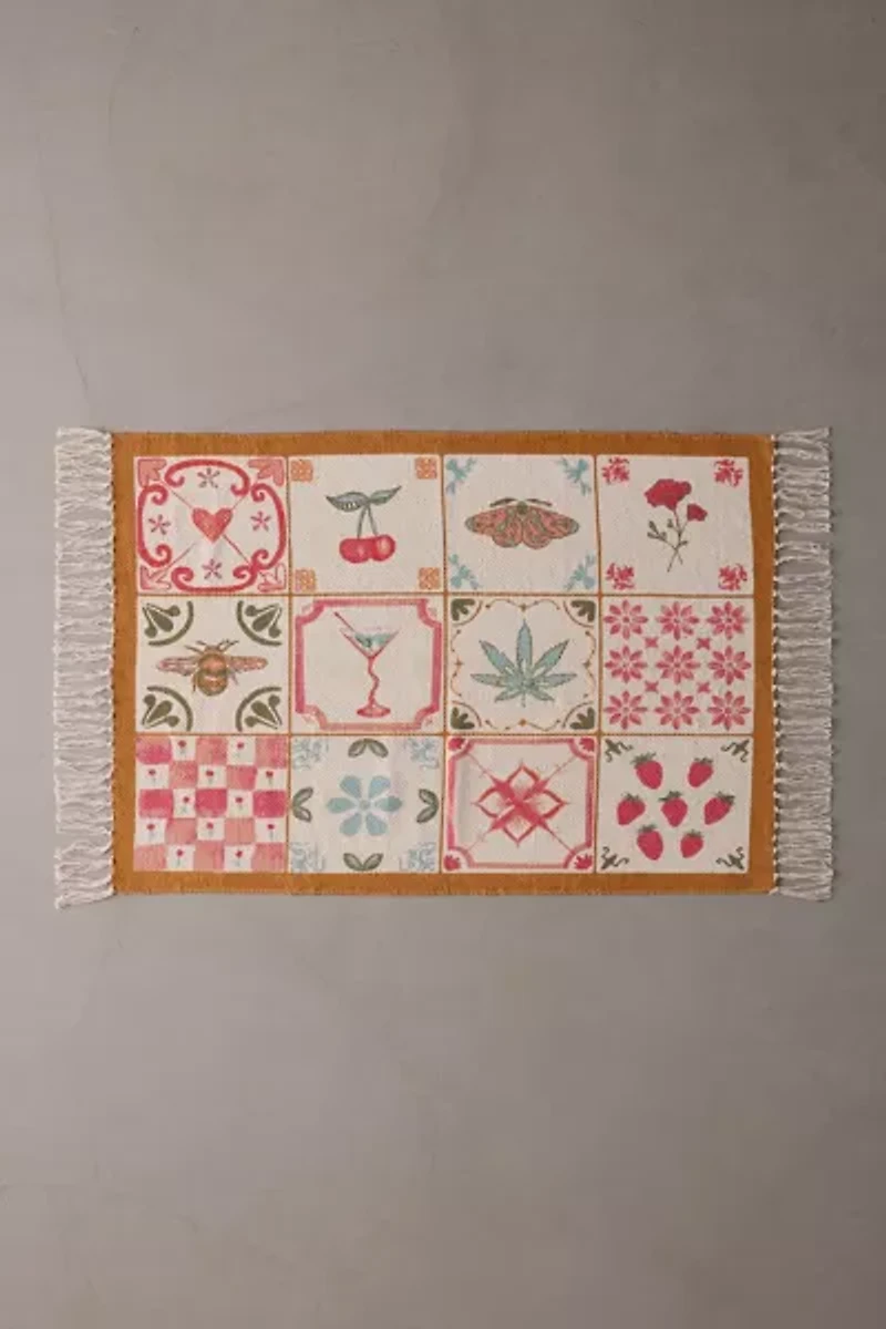Mariana Tile Flatweave Printed Rug