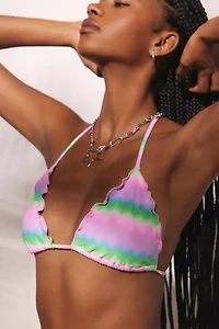 Kulani Kinis Candy Clouds Lettuce Edge Bralette Bikini Top