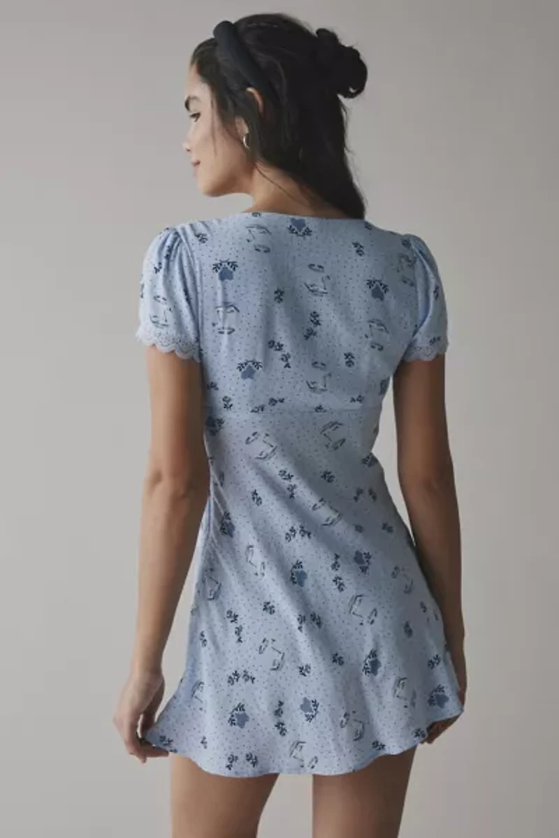 Kimchi Blue Sloan Square-Neck Empire Waist Mini Dress