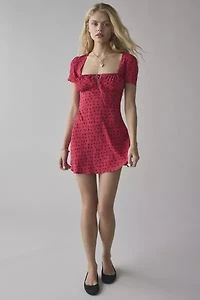 Kimchi Blue Sloan Square-Neck Empire Waist Mini Dress