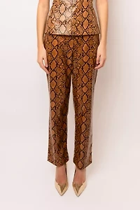 AMY LYNN Faux Leather Snakeskin Pant