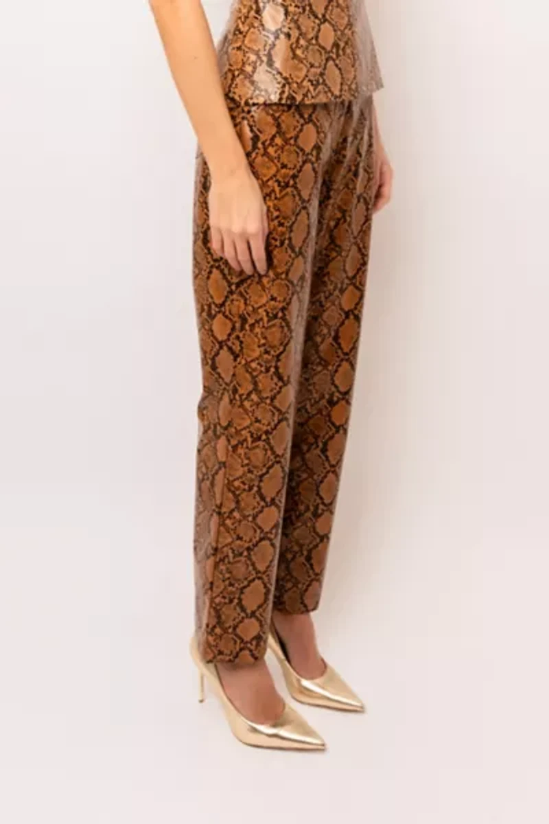 AMY LYNN Faux Leather Snakeskin Pant