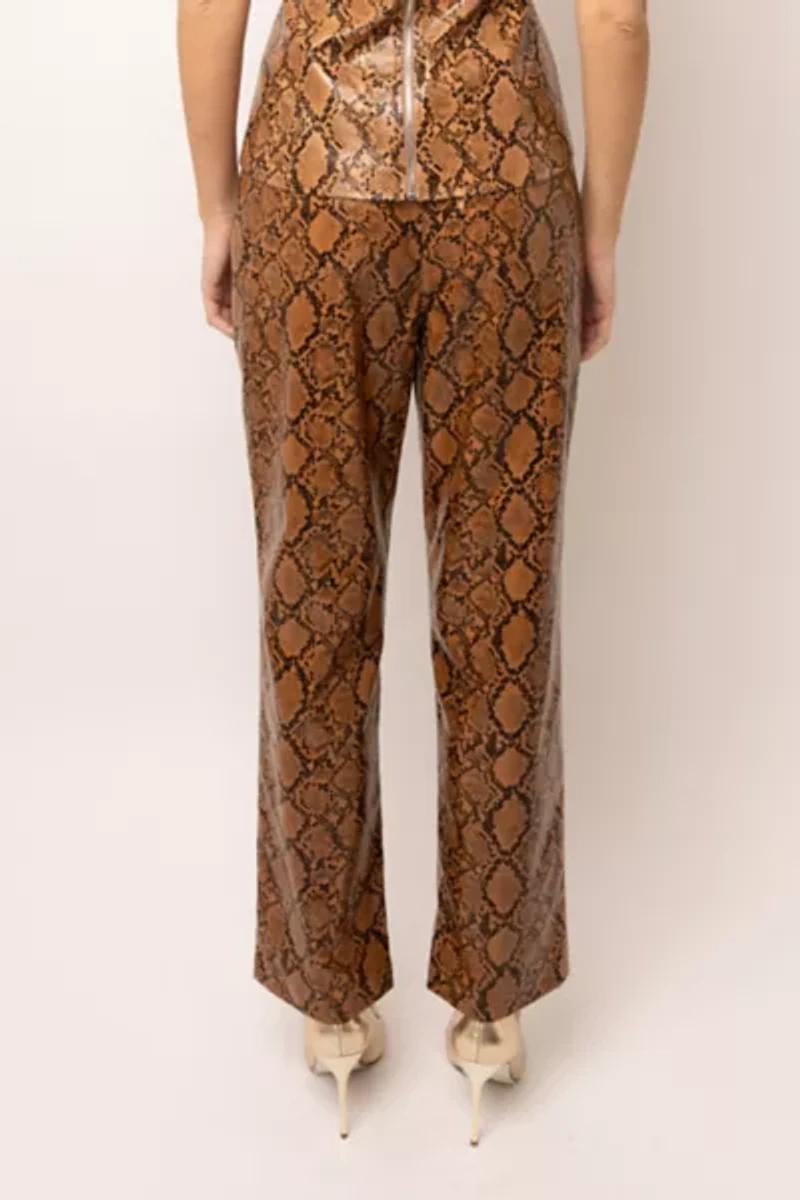 AMY LYNN Faux Leather Snakeskin Pant