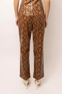 AMY LYNN Faux Leather Snakeskin Pant